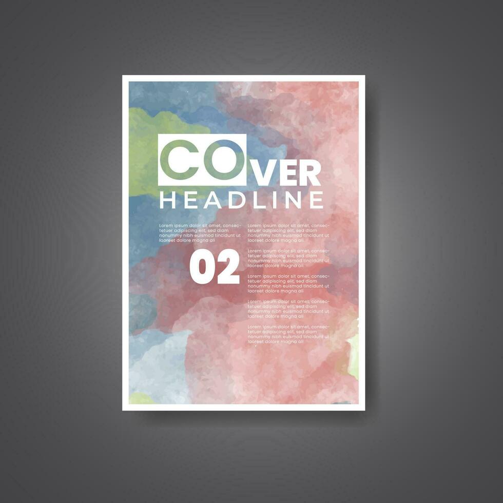 couverture modèle avec aquarelle Contexte. conception pour votre couverture, date, carte postale, bannière, logo. vecteur