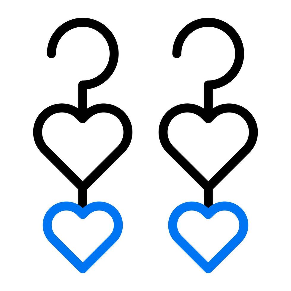 boucle d'oreille icône bicolore bleu noir Couleur mère journée symbole illustration. vecteur