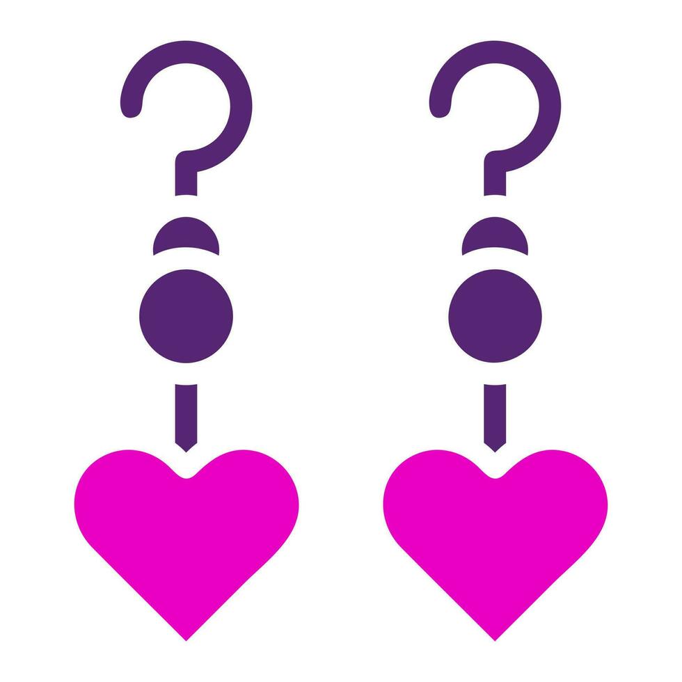 boucle d'oreille icône solide bicolore rose violet Couleur mère journée symbole illustration. vecteur