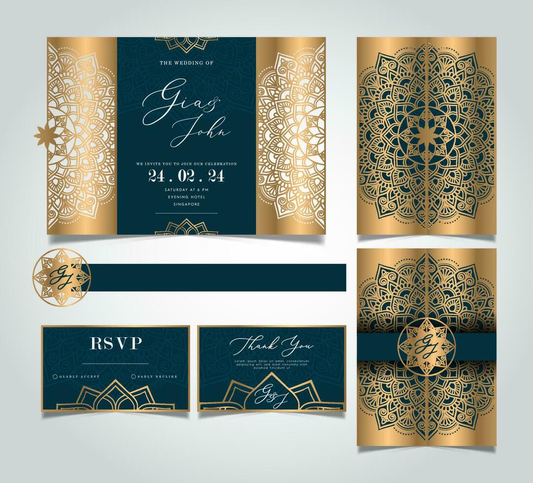 luxe laser Couper mariage invitation modèle vecteur