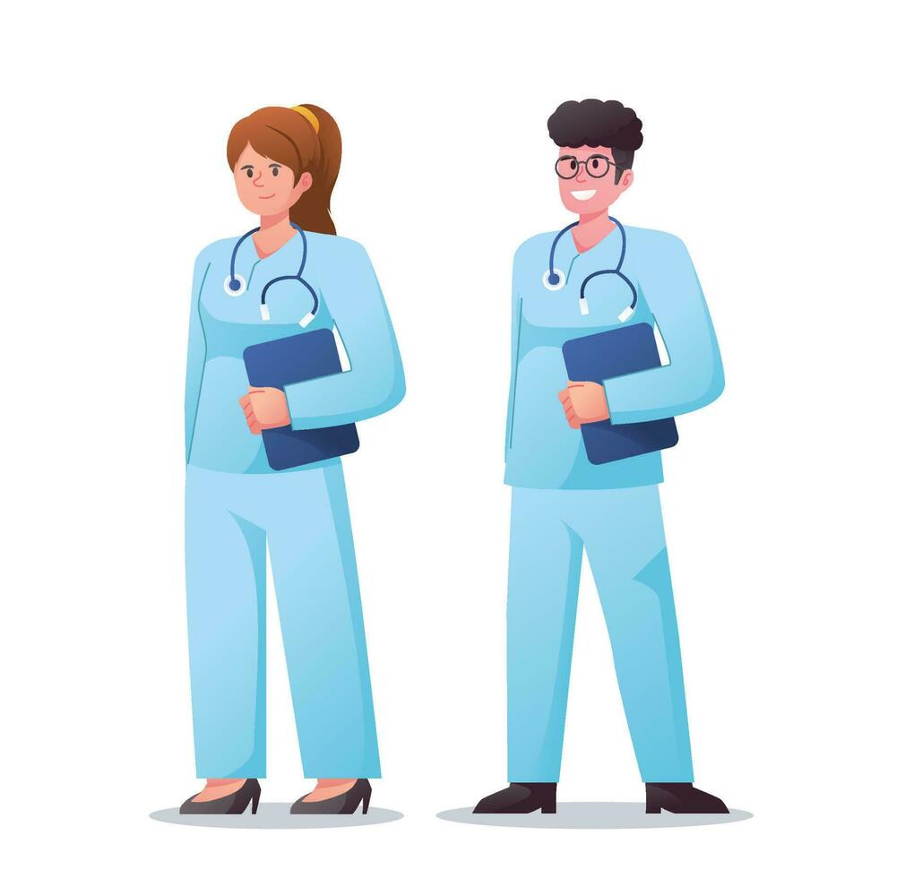 médecin ou chirurgien personnages vecteur illustration