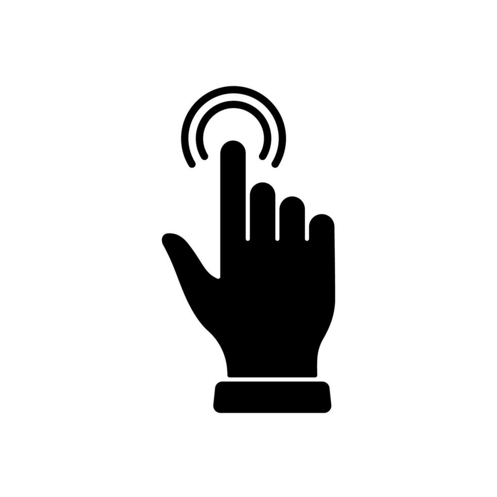 geste de double-clic, curseur de la main de l'icône de silhouette noire de souris d'ordinateur. pictogramme de glyphe de doigt de pointeur. faites glisser deux fois le point de contact de la presse sur le signe du site Web du cyberespace. illustration vectorielle isolée. vecteur