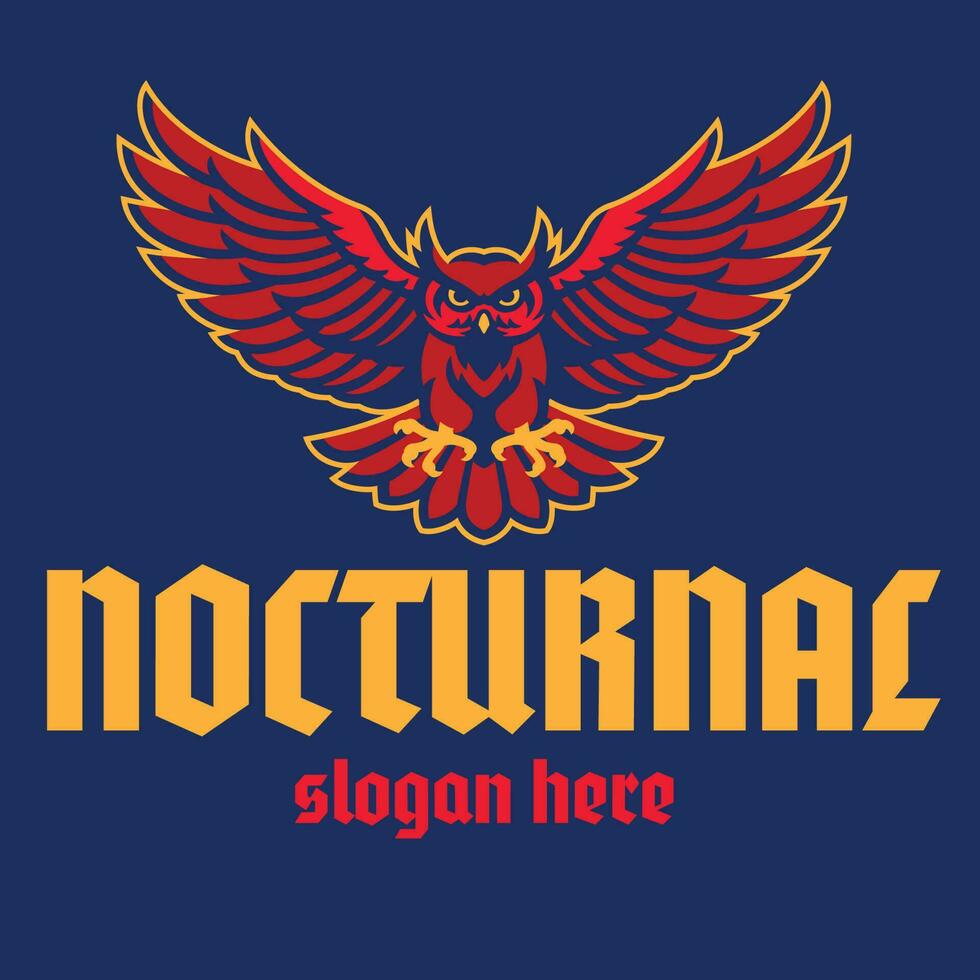 nocturne hibou sport logo mascotte vecteur