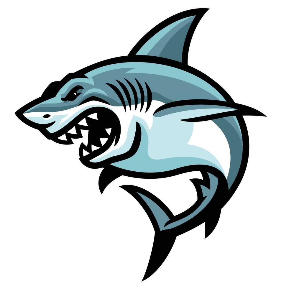 requin poisson logo mascotte vecteur