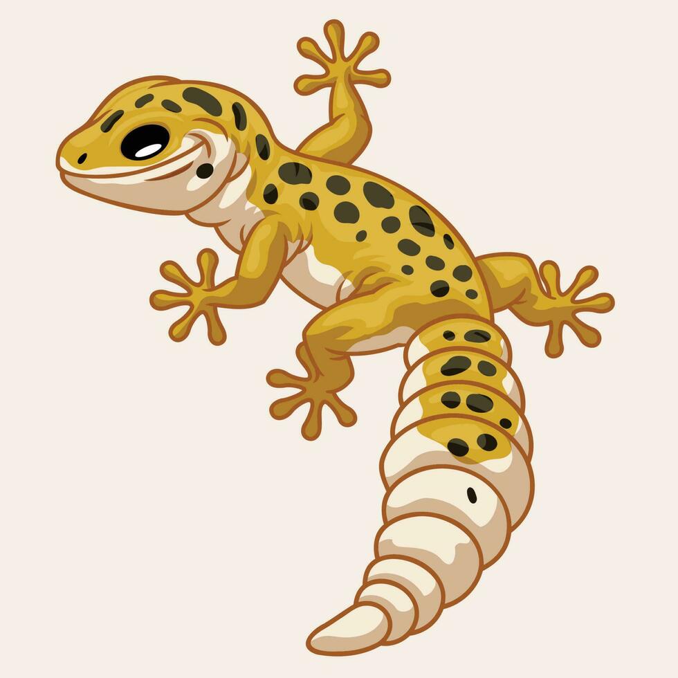 léopard gecko dans mignonne dessin animé style vecteur