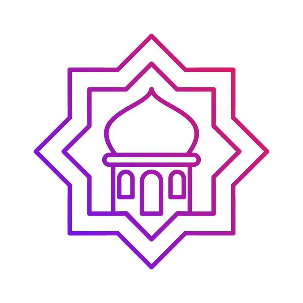 mosquée avatar pente contour icône vecteur illustration