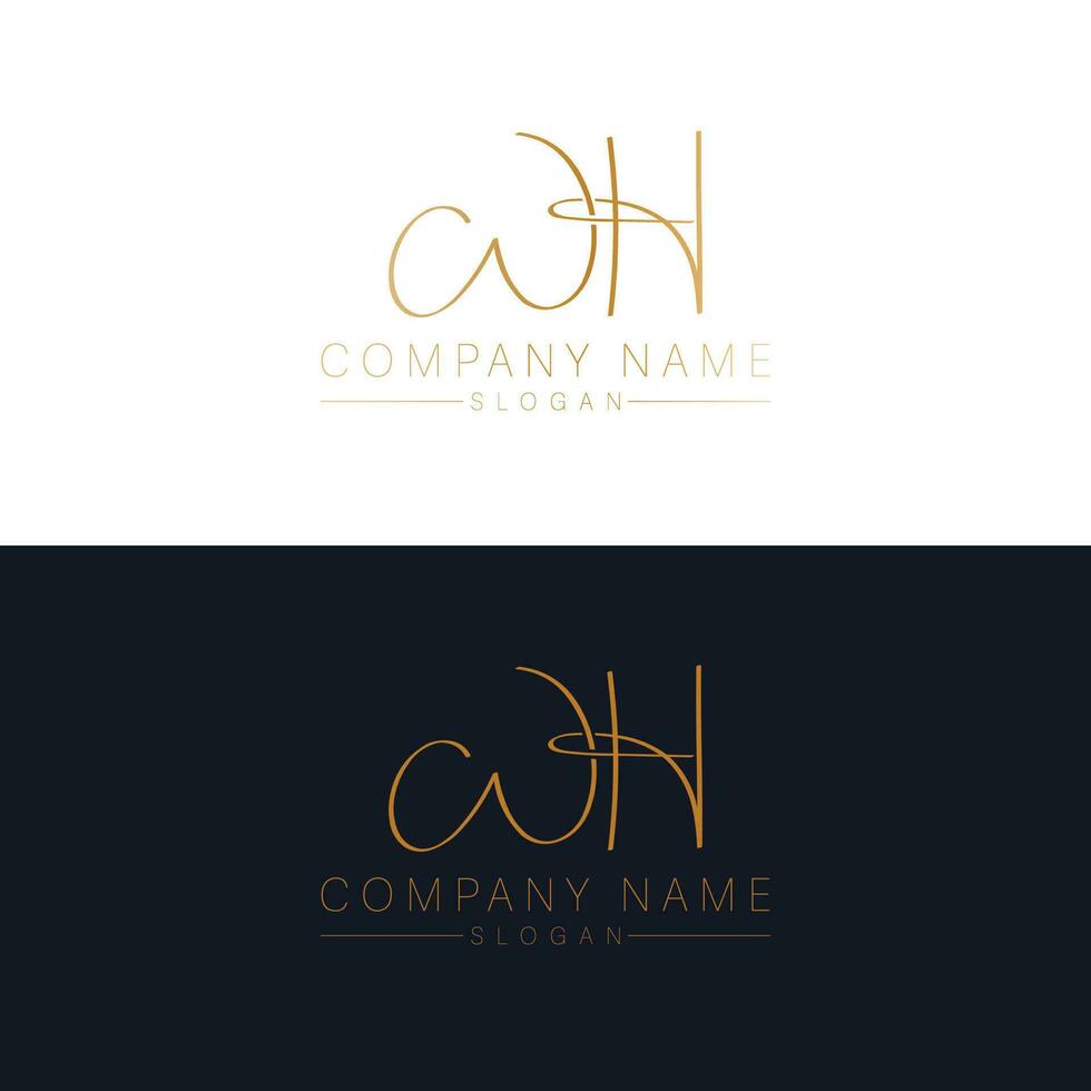 quoi initiales vecteur logo conception. des lettres w et h logotype. initiale monogramme.