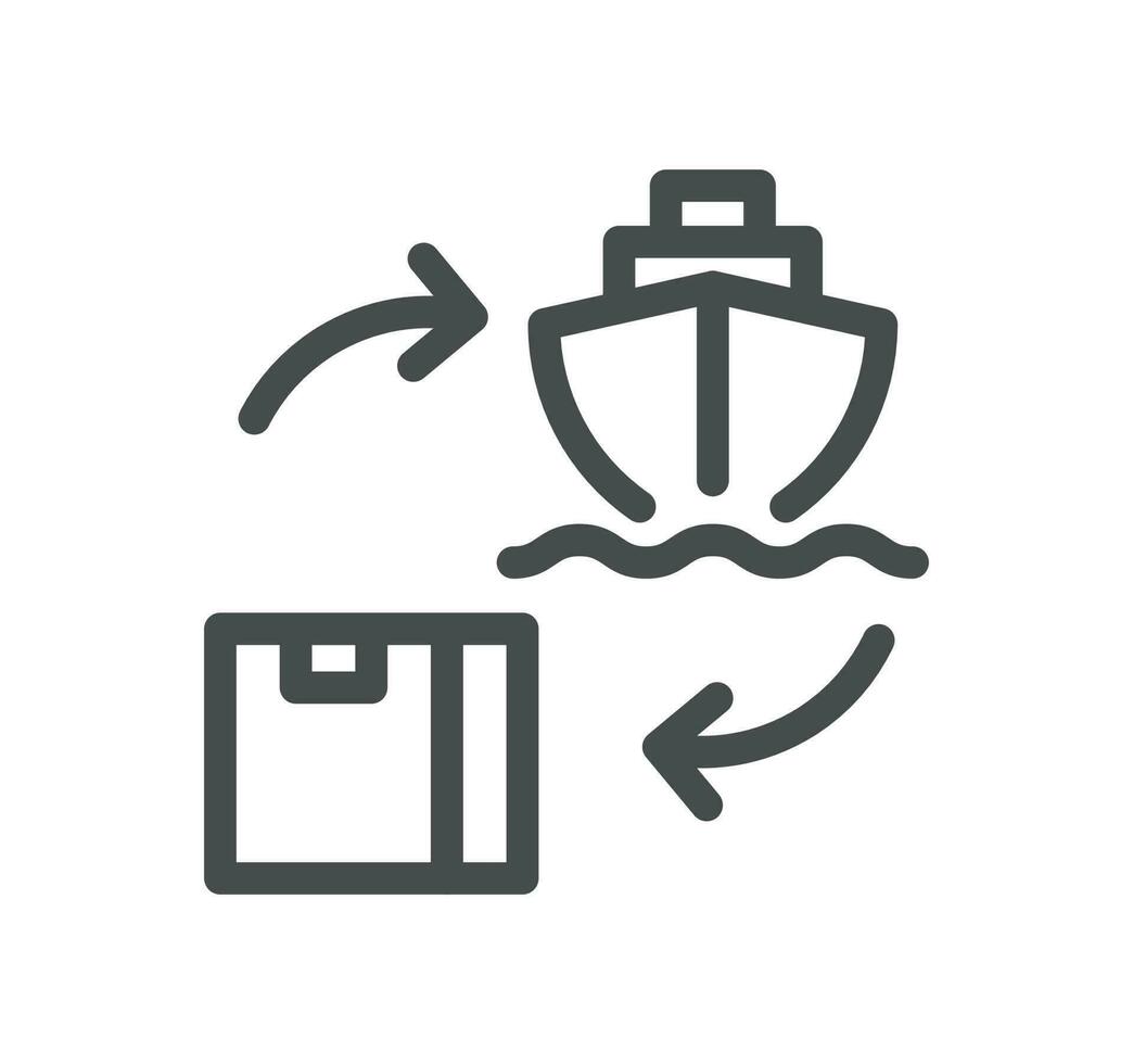 logistique en relation icône contour et linéaire vecteur. vecteur