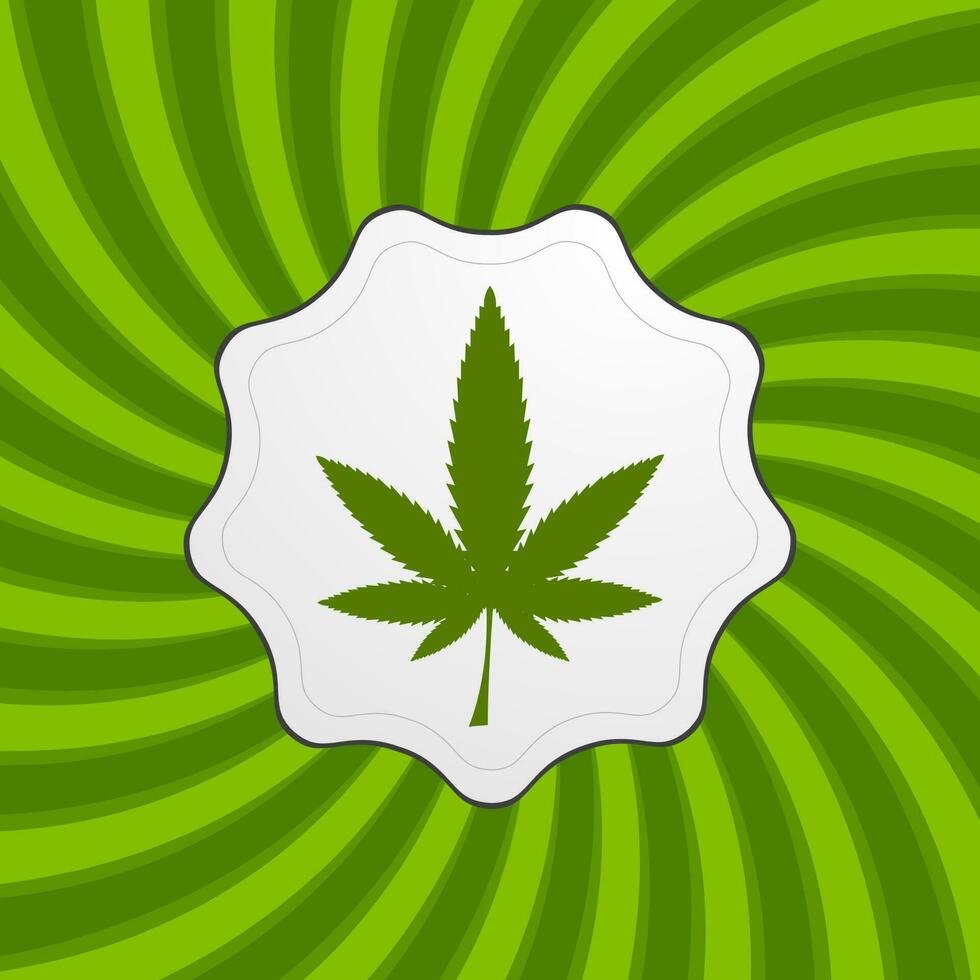 vert rétro cannabis conception élément vecteur