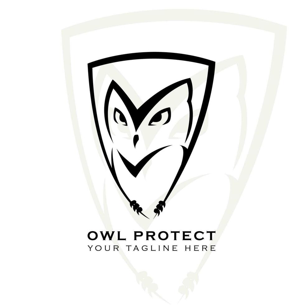 hibou protéger logo vecteur