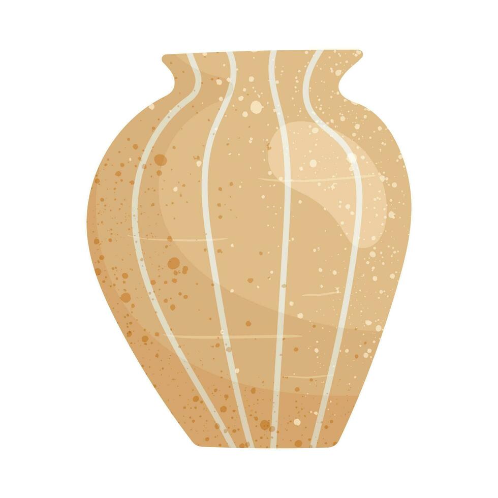 illustration vectorielle isolée sur fond blanc. un vase simple avec une décoration de forme fantaisie. élément de design dans un style plat, attribut ou décor de la grèce antique ou de rome. vecteur