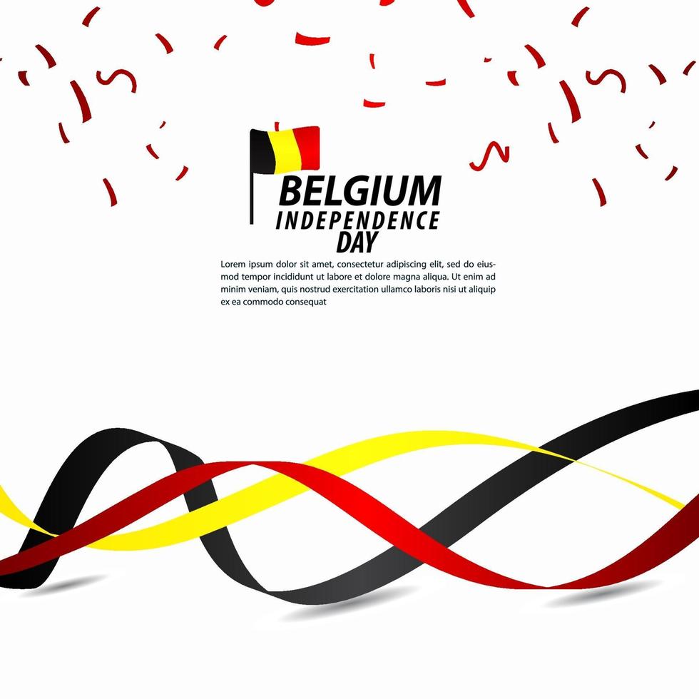 belgique fête de l'indépendance célébration vecteur modèle illustration de conception