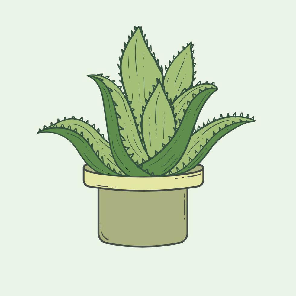 aloe vera dans un pot vecteur