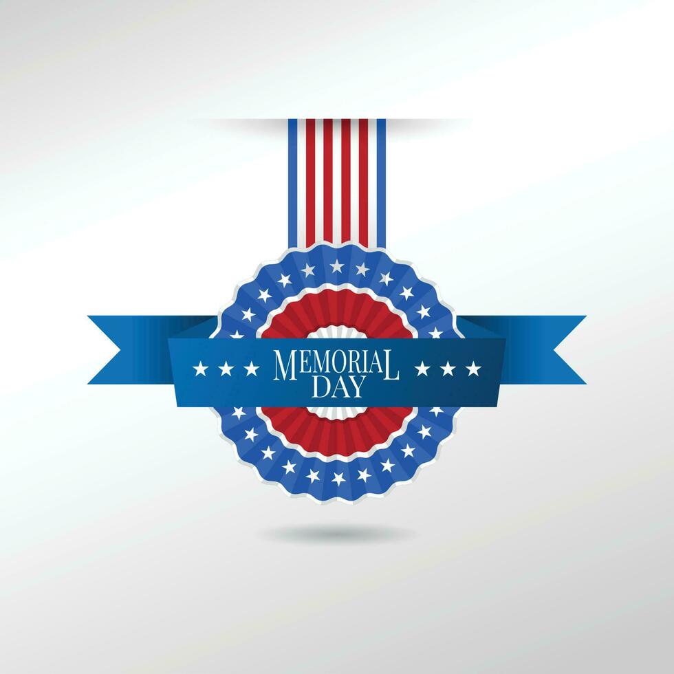 Mémorial journée badge drapeau de Amérique à Mémorial journée vecteur illustration pour affiches, dépliants, décoration etc.