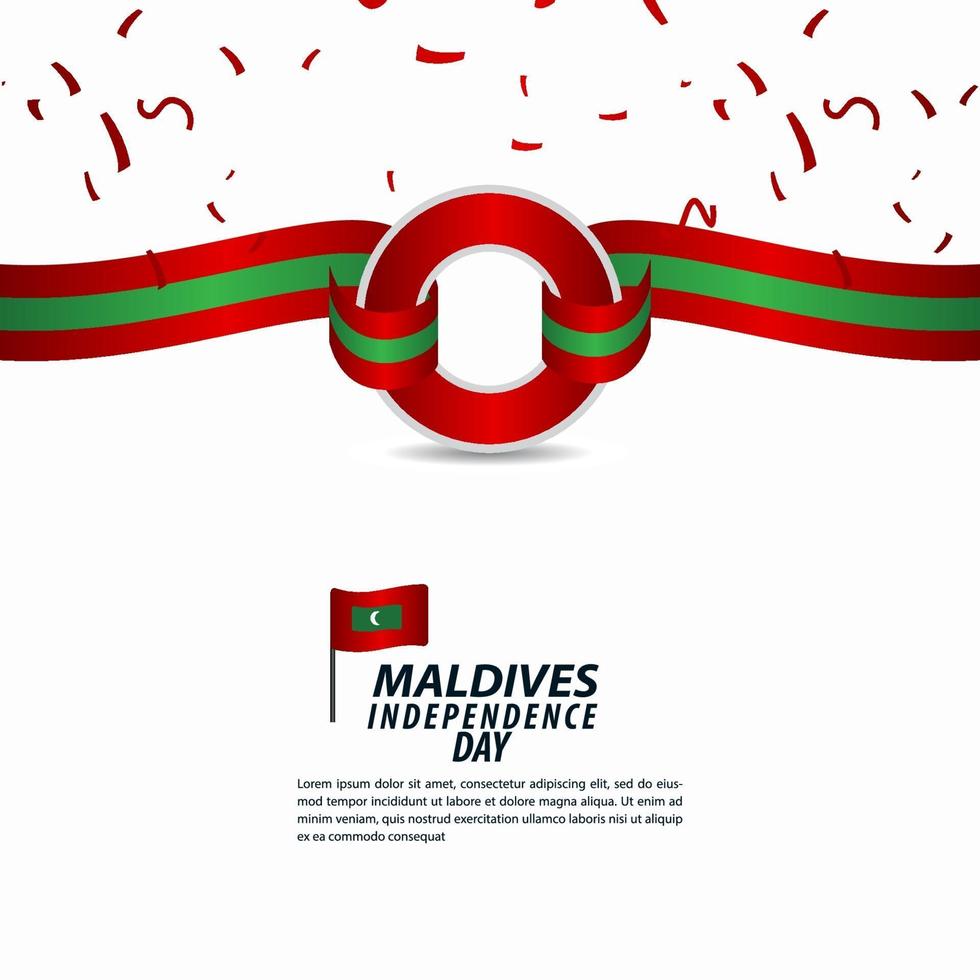 illustration de conception de modèle de vecteur de célébration de l'indépendance des maldives