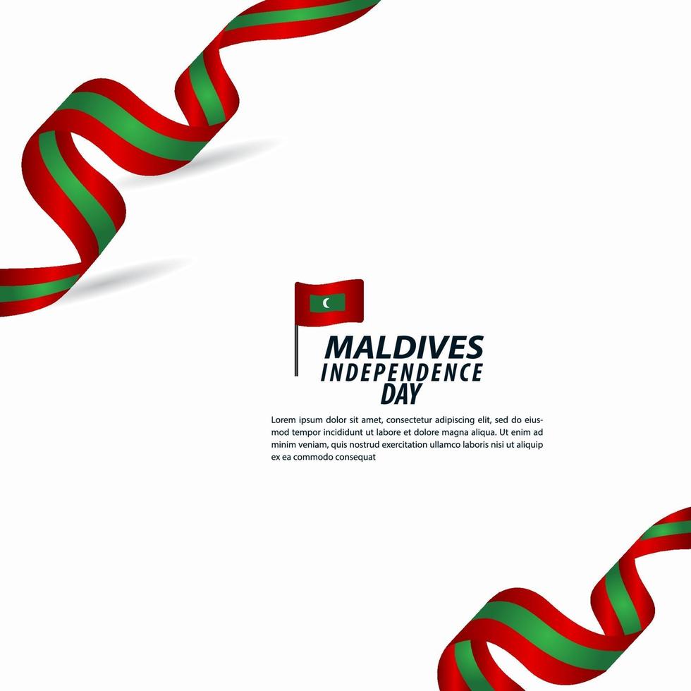 illustration de conception de modèle de vecteur de célébration de l'indépendance des maldives