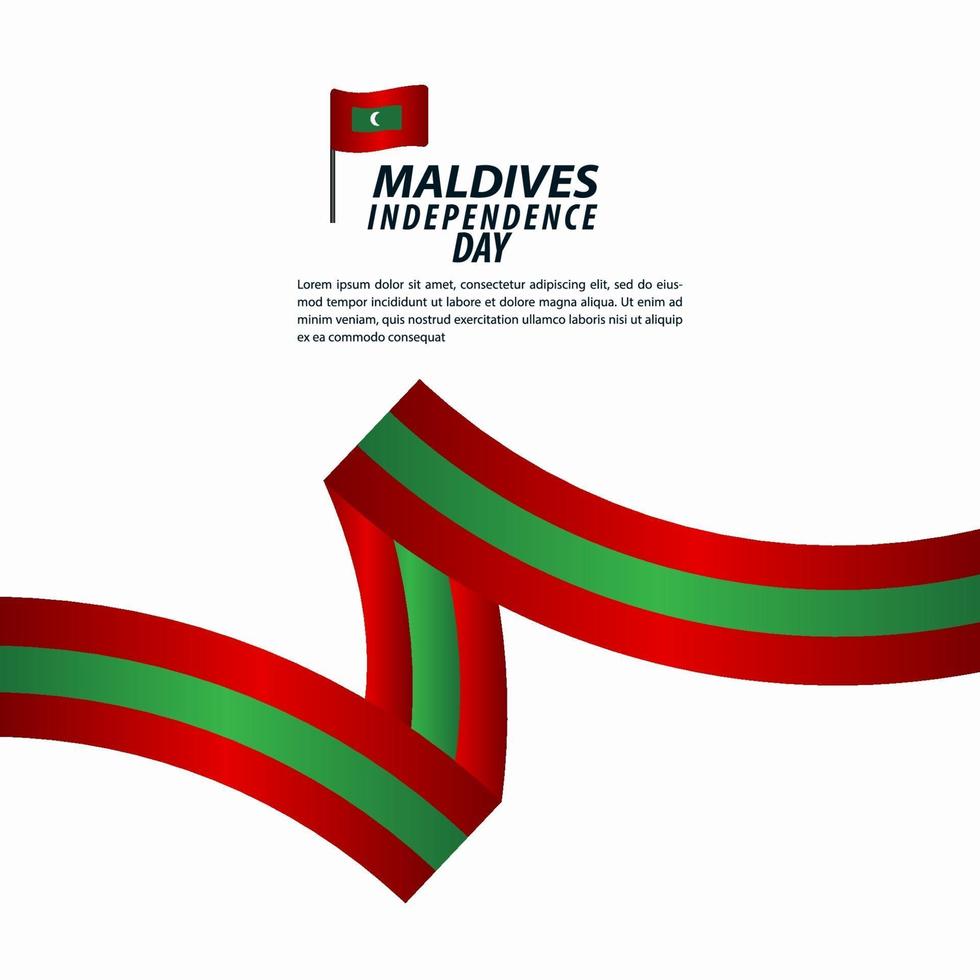 illustration de conception de modèle de vecteur de célébration de l'indépendance des maldives