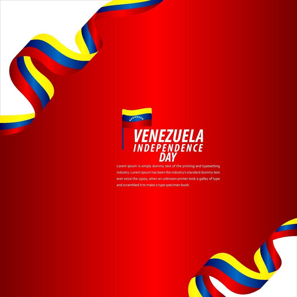 joyeuse fête de l'indépendance du venezuela, bannière de ruban, illustration de conception de modèle d'affiche vecteur