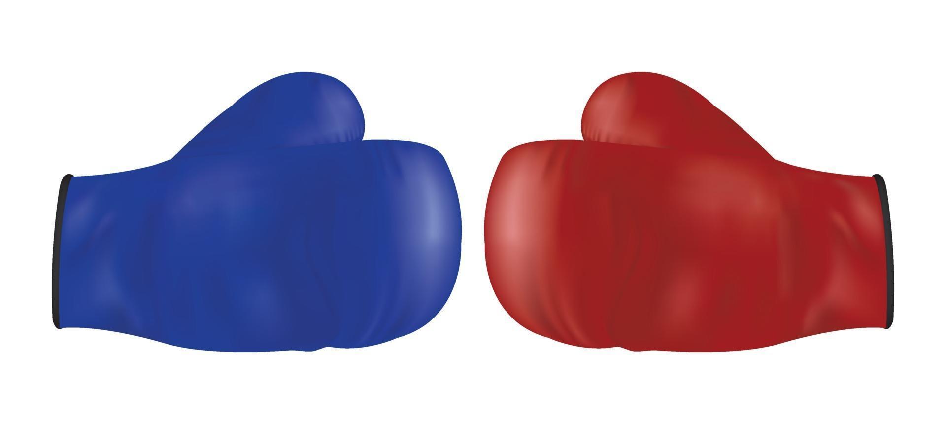 gants de boxe rouges et bleus vecteur