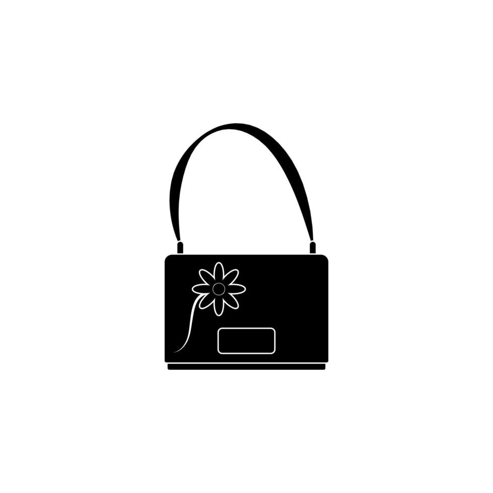 aux femmes Sac à main avec une fleur vecteur icône illustration