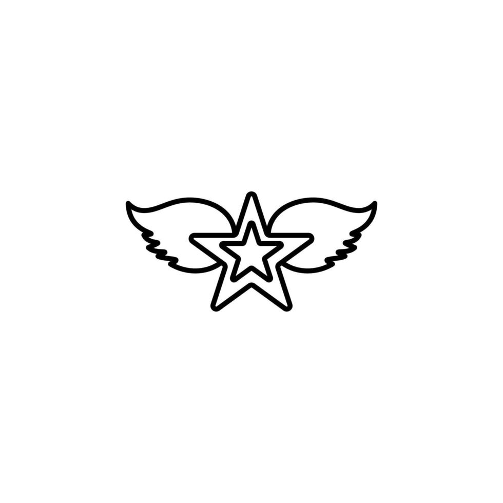 osciller, étoile, ailes vecteur icône illustration