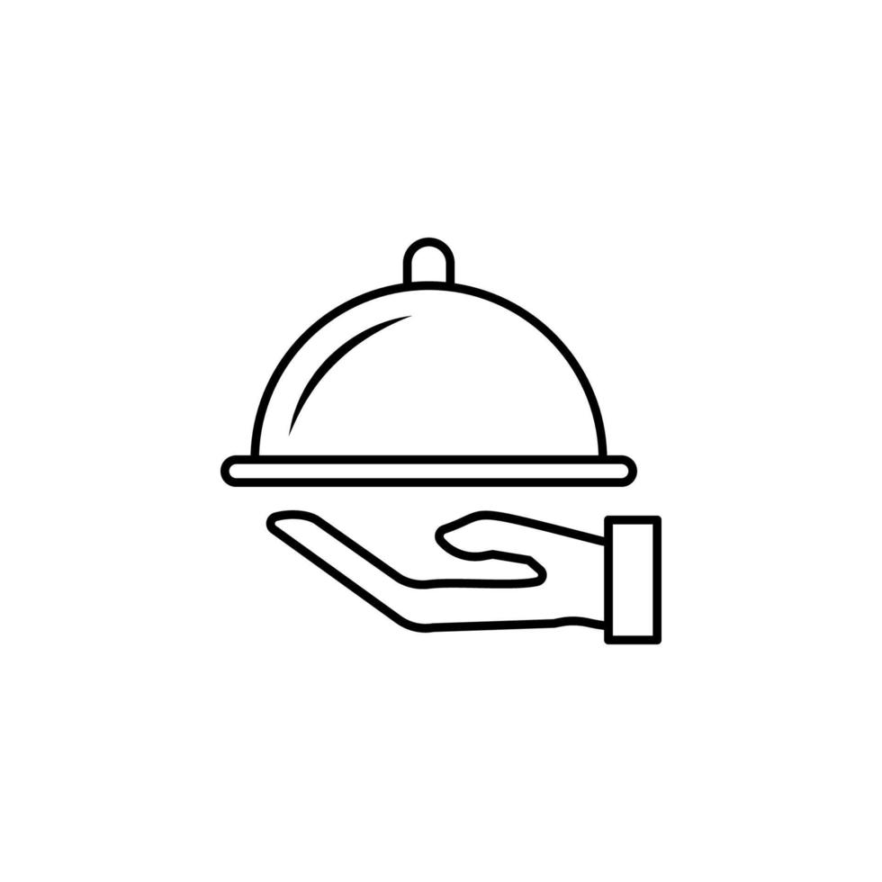 plateau plat, nourriture un service vecteur icône illustration