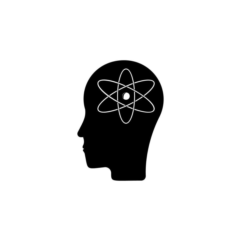 des atomes dans le tête vecteur icône illustration