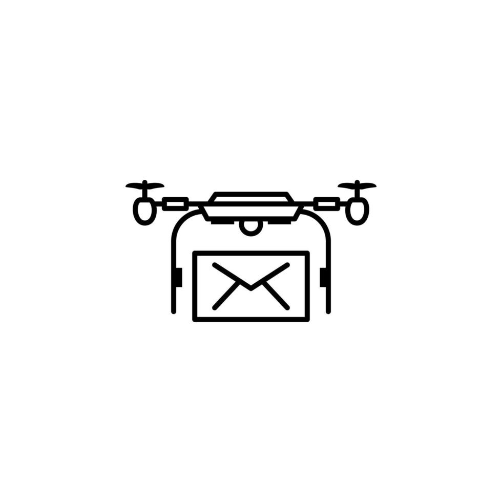 quadricoptère, drone, enveloppe message vecteur icône illustration