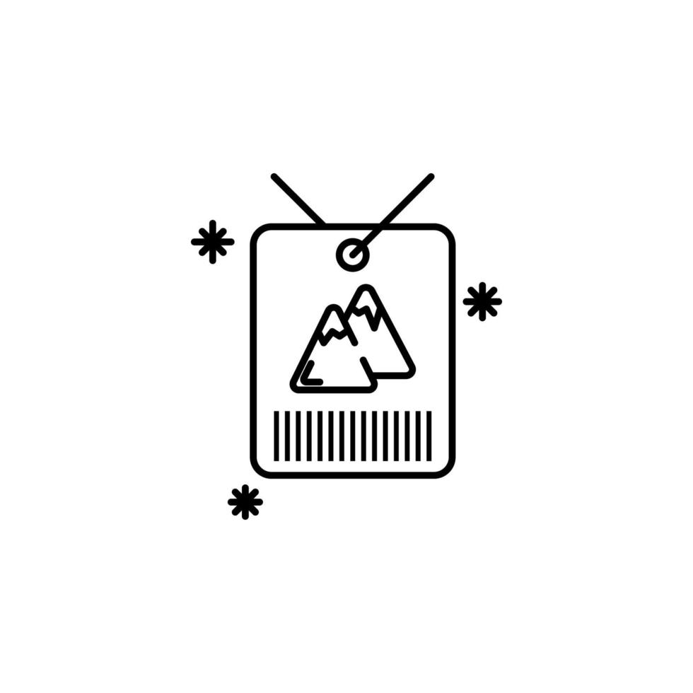 neige passer badge concept ligne vecteur icône illustration