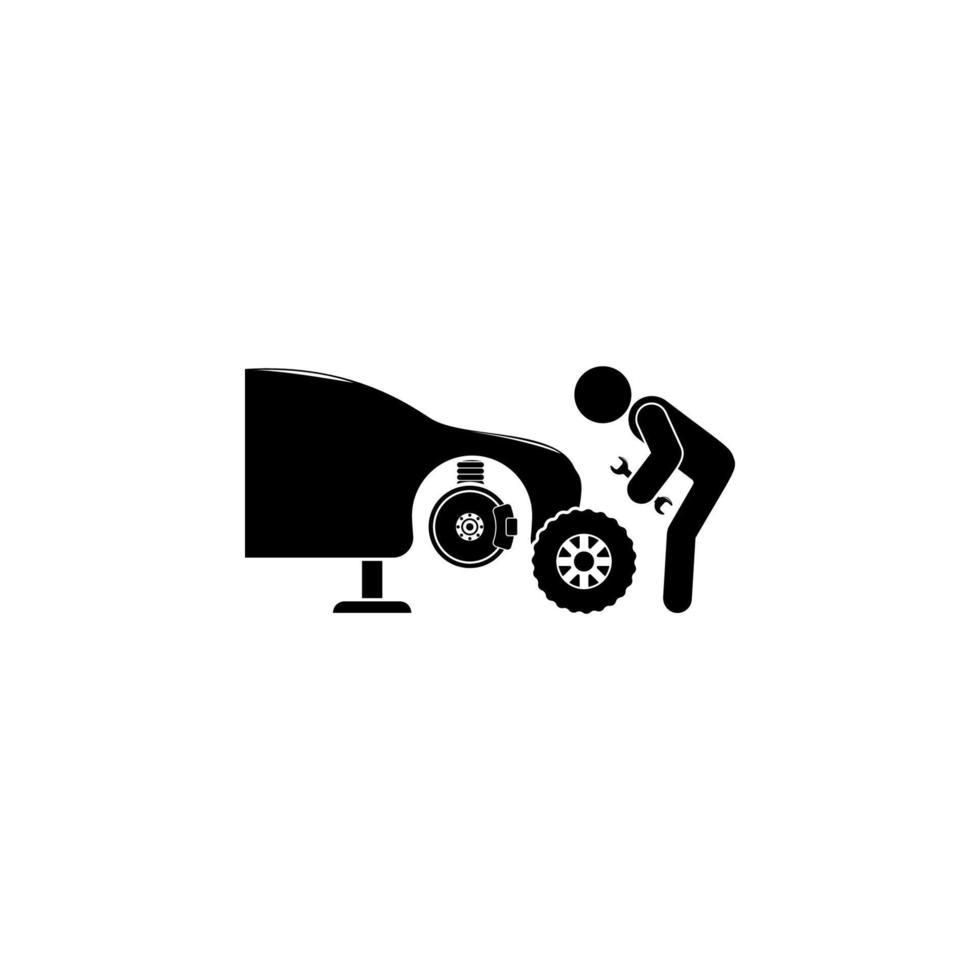 changement de voiture roues vecteur icône illustration