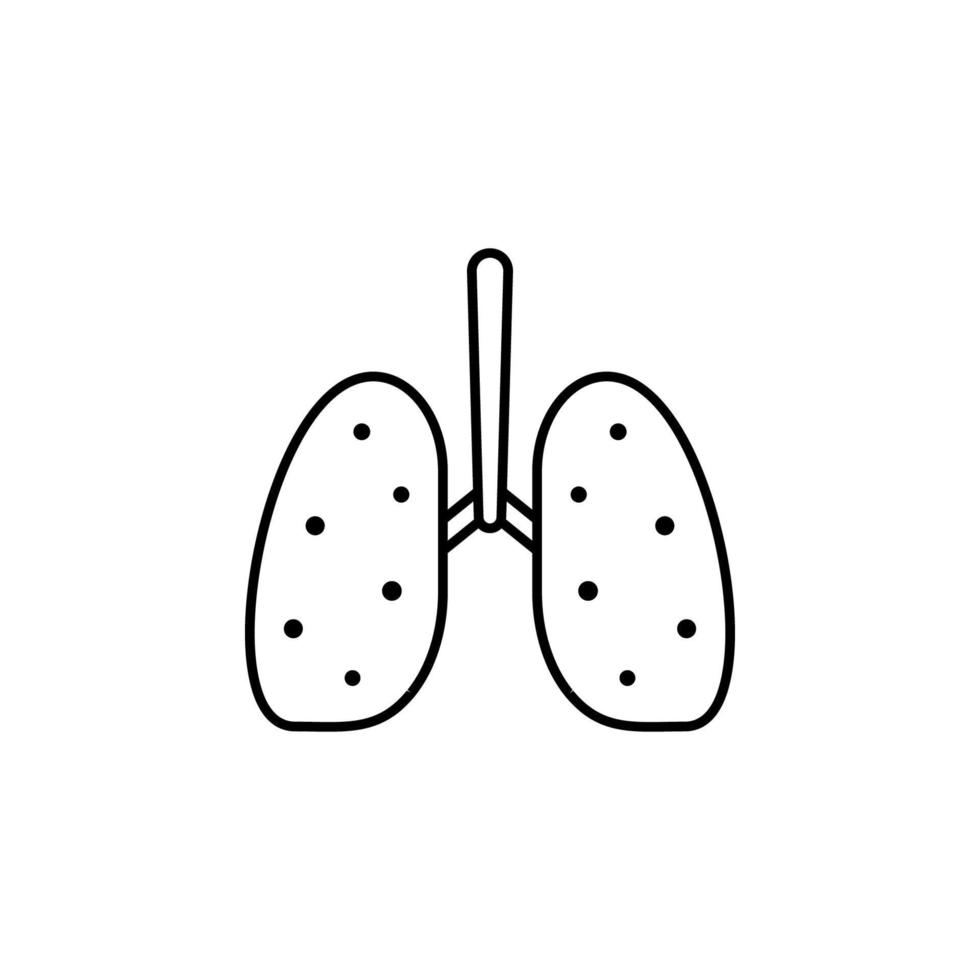 poumon, haleine, organe, médical vecteur icône illustration