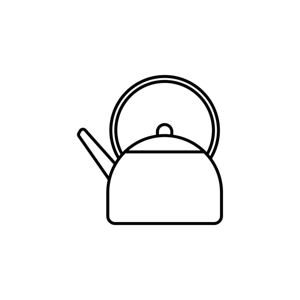 bouilloire ligne vecteur icône illustration