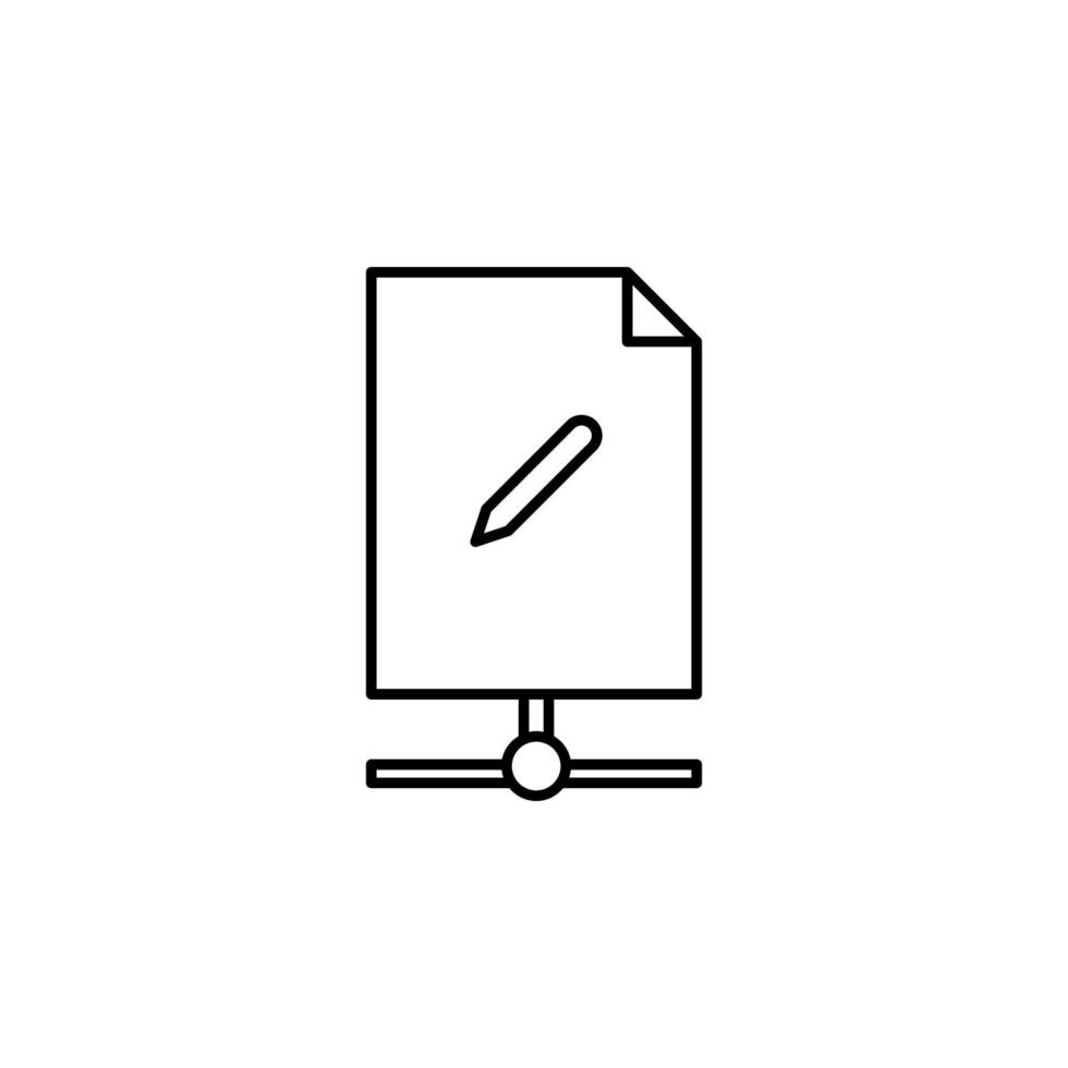 document, en ligne, stylo vecteur icône illustration