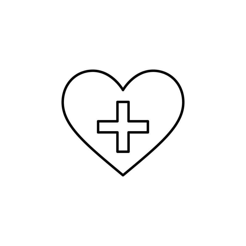 médical cœur avec traverser vecteur icône illustration