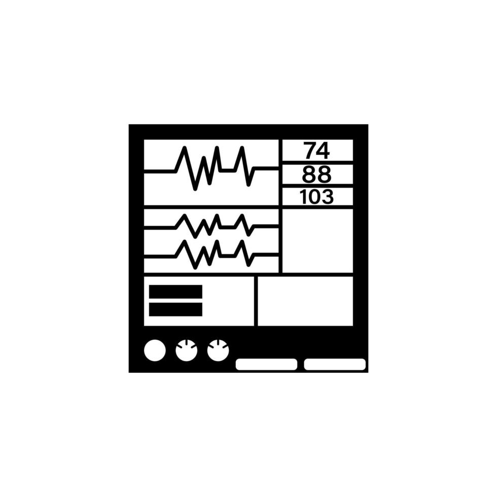 électrocardiogramme, santé, cardiogramme, médical vecteur icône illustration