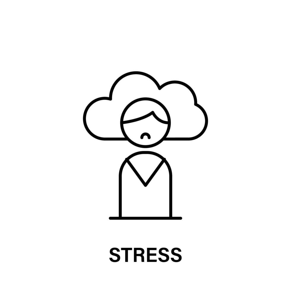 personnes, stress, nuage, pense vecteur icône illustration