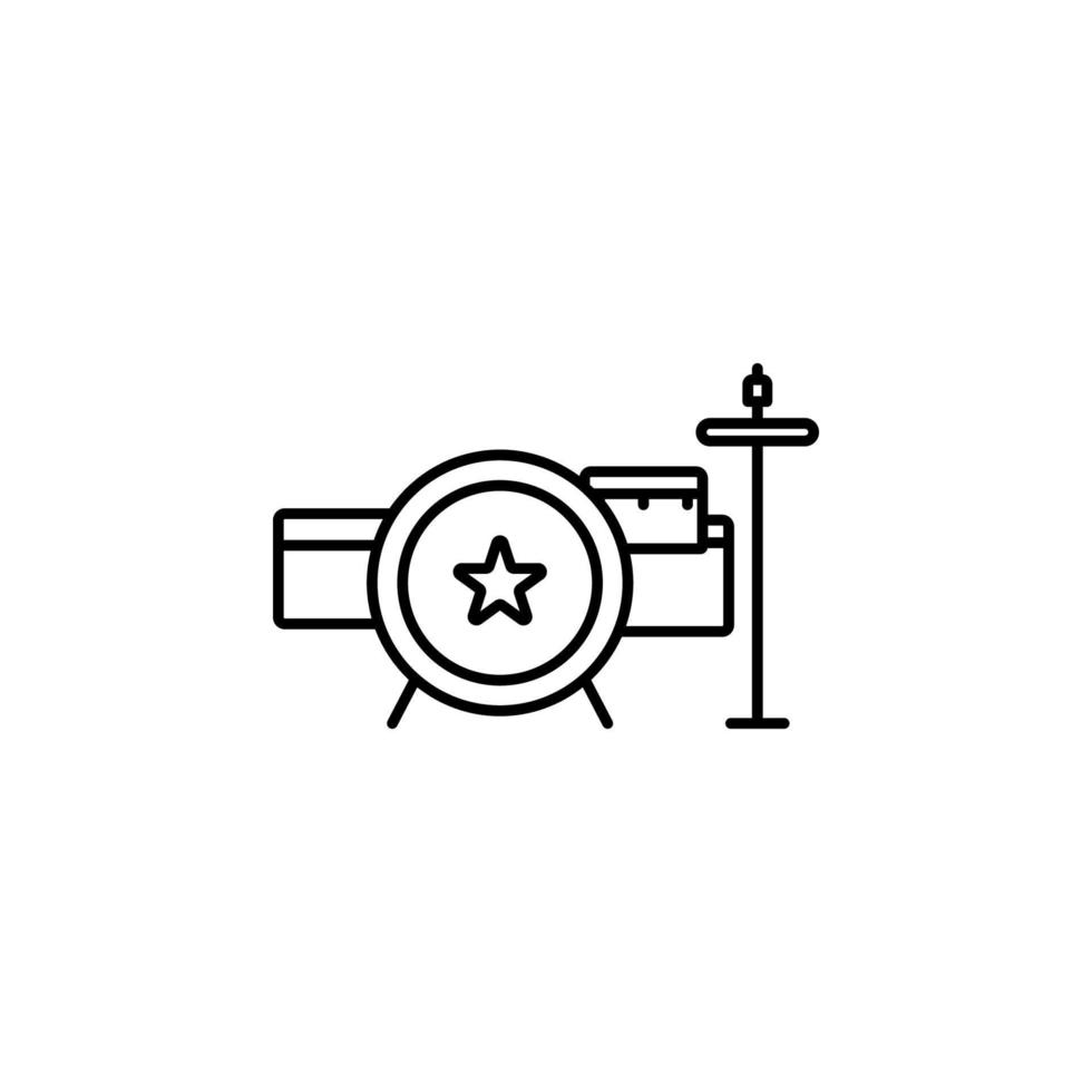 Roche tambour ensemble étoile vecteur icône illustration
