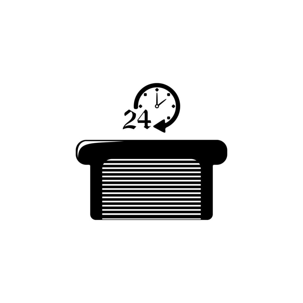 24 heures voiture un service vecteur icône illustration