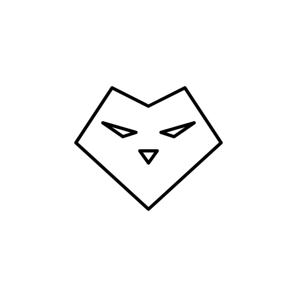 cœur en forme de Loup visage vecteur icône illustration