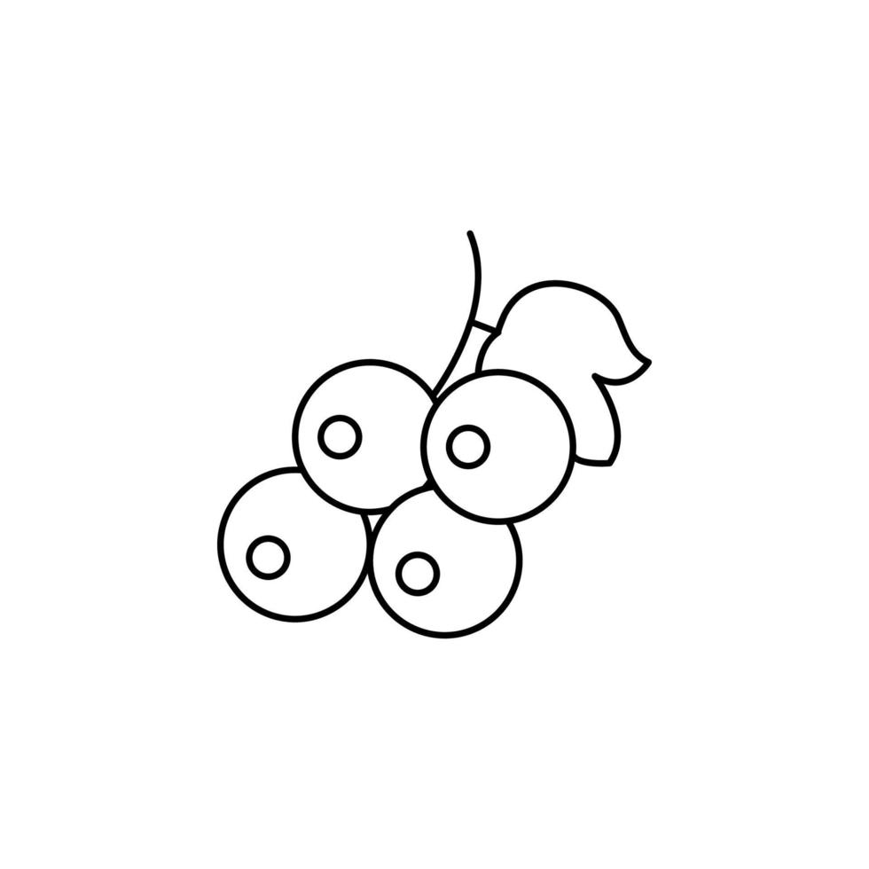 les raisins ligne vecteur icône illustration