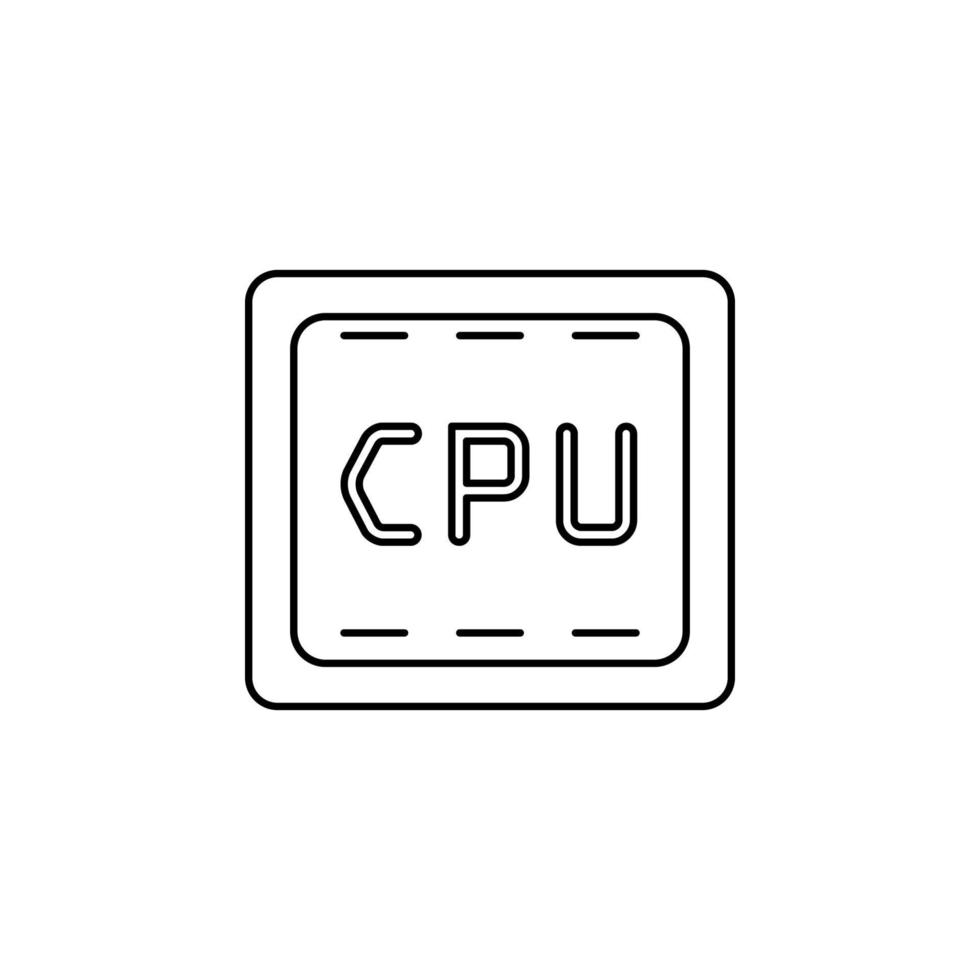 CPU ligne vecteur icône illustration