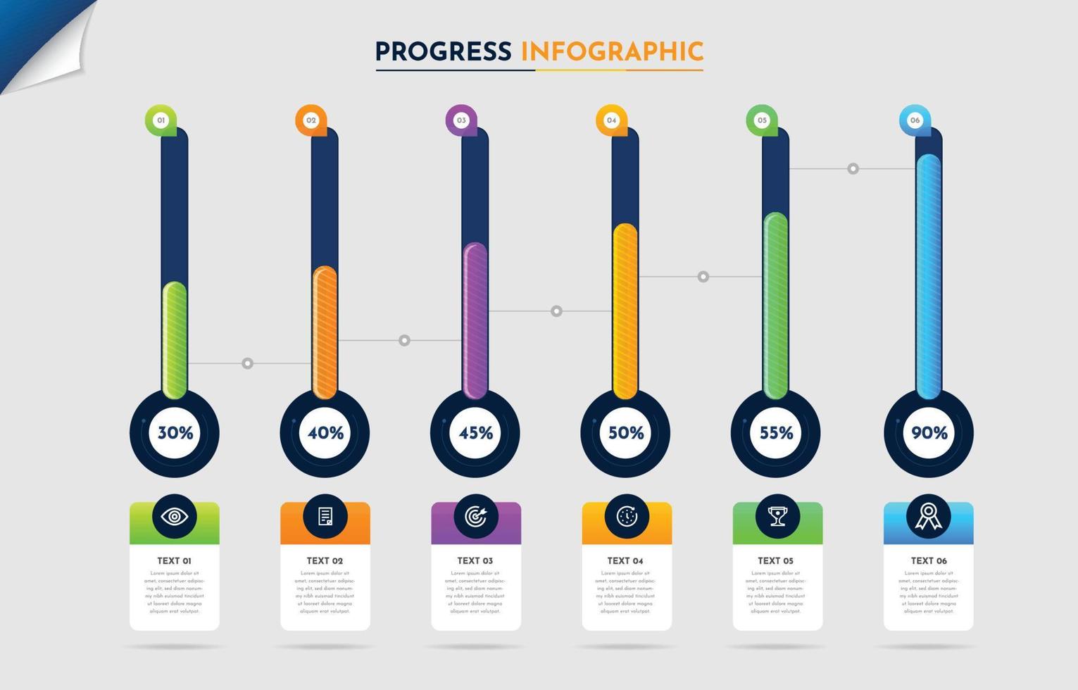 minimaliste moderne le progrès bar infographie interface vecteur