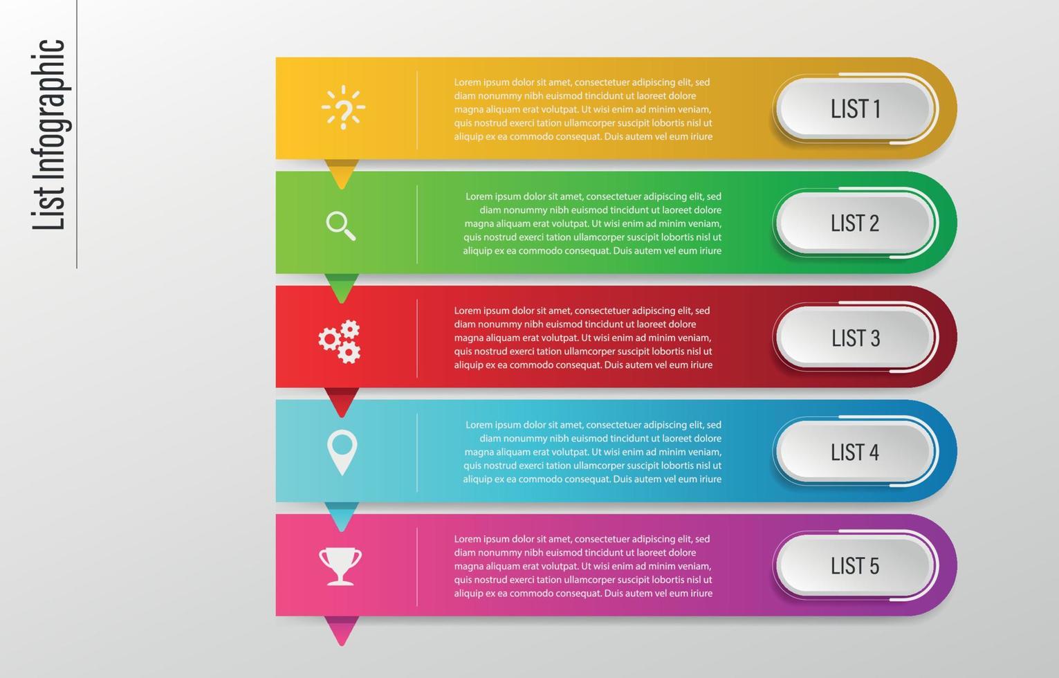 liste infographie Contexte vecteur