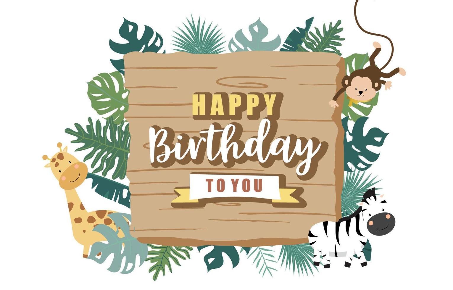 bois Cadre collection de safari Contexte set.editable vecteur illustration pour anniversaire invitation, carte postale et autocollant