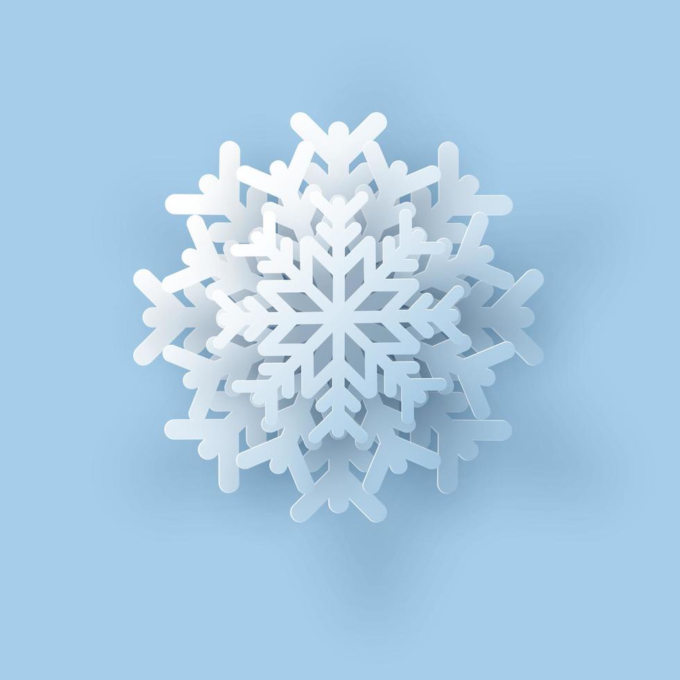 flocon de neige. vecteur illustration de une réaliste papier flocon de neige, une modèle pour décorer une vacances carte pour Noël.