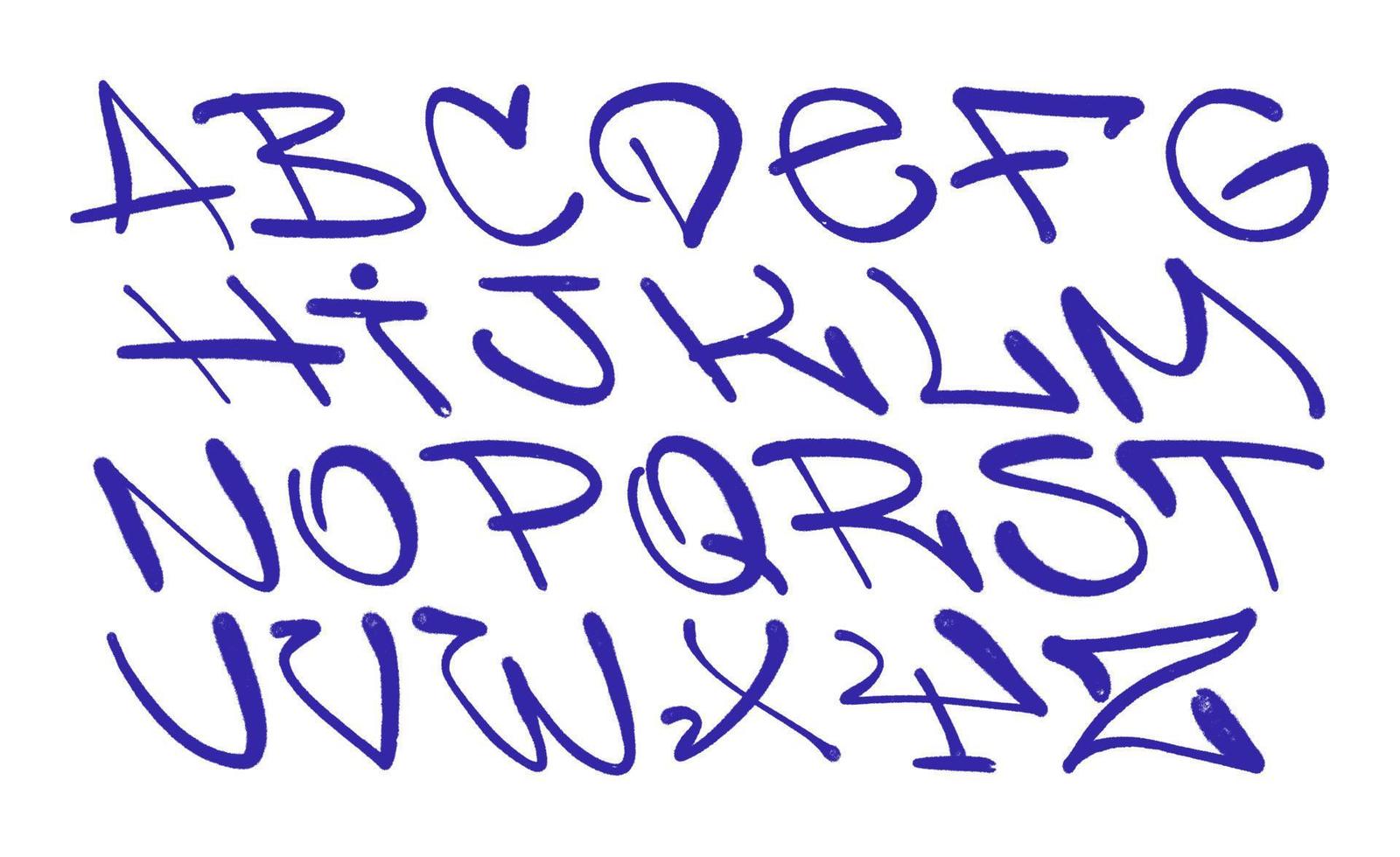 graffiti alphabet. vaporisateur peindre effet des lettres vecteur