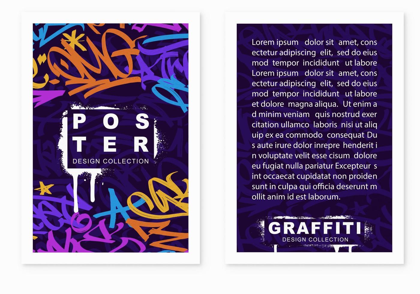 multicolore graffiti affiche Contexte avec marqueur des lettres, brillant coloré bannière caractères Mots clés dans le style de graffiti rue art. vecteur illustration modèle ensemble