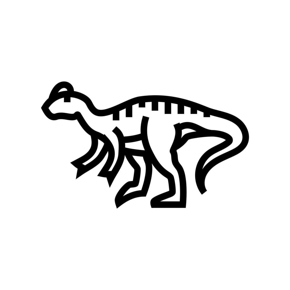allosaurus dinosaure animal ligne icône vecteur illustration