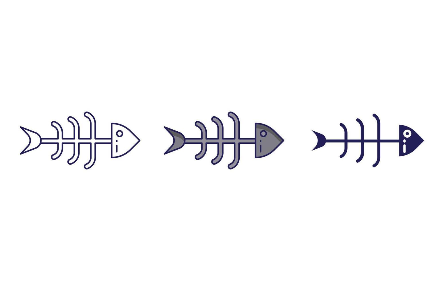 icône de vecteur d'os de poisson