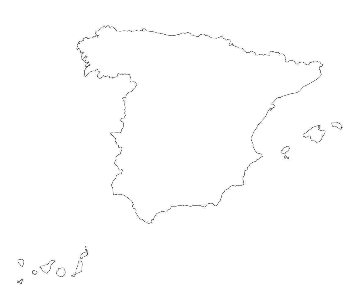 Espagne carte blanc couleur, haute détails vecteur